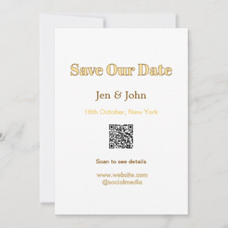 Convite Salve nossa data Leia QR para detalhes nome data s