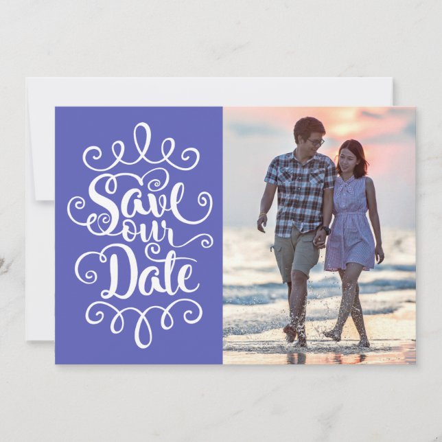 Convite Salve nosso casamento de data | Script de Ornament (Frente)