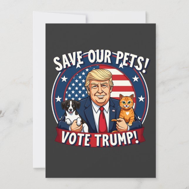 Convite Salve nossos Pets de Trump de Votação Pets para Tr (Frente)