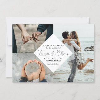 Convite Salve o casamento da Colagem de Fotos Inspirada na