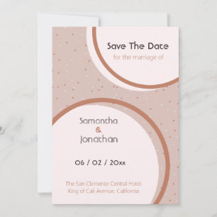 Convite Salve o Dia do Casamento com Pontos e Círculos Beg