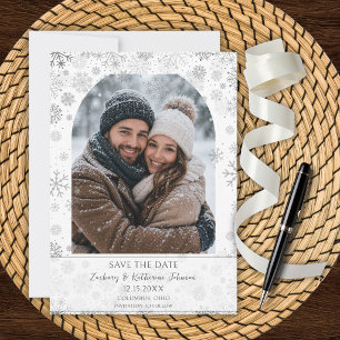 Convite Salve o Dia do Casamento de Inverno com Foto Perso
