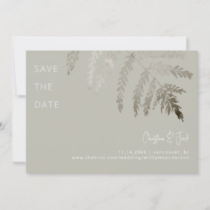Convite Salve o Dia do Casamento Moderno Texto Branco Bege