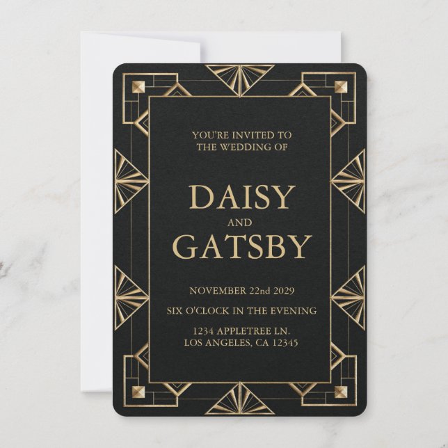 Convite Salve o dia do Grande Gatsby personalizado (Verso)