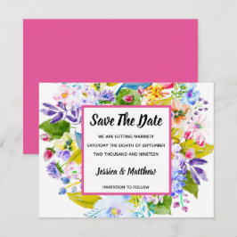 Convite Salve o Dia Floral Moderno Rosa