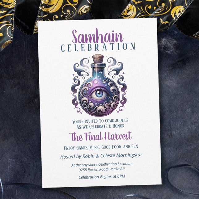 Convite Samhain Harvest Potion Bottion Halloween Party (Criador carregado)
