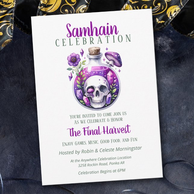 Convite Samhain Harvest Potion Bottion Halloween Party (Criador carregado)