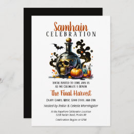Convite Samhain Harvest Witches Breve Festa de Halloween