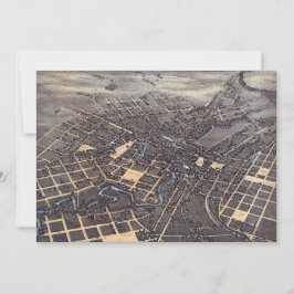 Convite San Antonio, Texas, Mapa da Cidade Aérea Antiquada