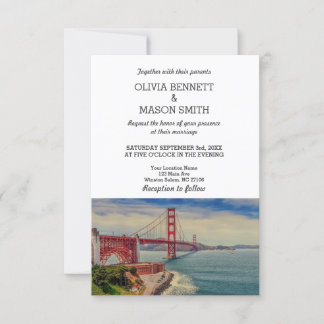 Convite San Francisco CA Golden Gate Br Wedding Invitation