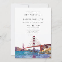 San Francisco Watercolor Elegant Wedding