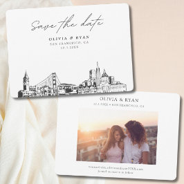 Convite San Francisco Wedding Modern Salvar Data