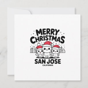 Convite San Jose Cidade Califórnia Feliz Natal Gatos EUA