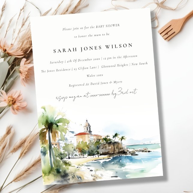 Convite San Juan Puerto Rico Landscape Baby Shower (Criador carregado)