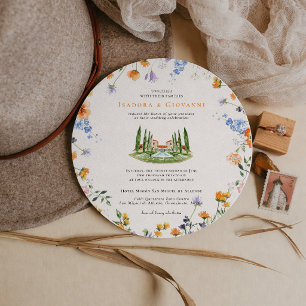 Convite San Miguel México   Casamento Floral em Aquarela