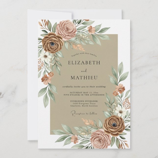 Convite Sand Organic Desert Wedding (Frente)