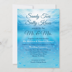 Convite Sandy Toes Salty Kisses Casamento de Praia