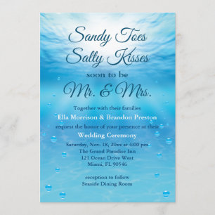 Convite Sandy Toes Salty Kisses Casamento de Praia