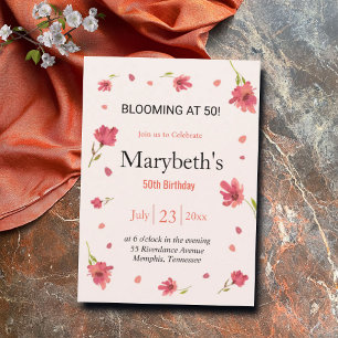 Convite Sangramento aos 50 - Aniversário Floral
