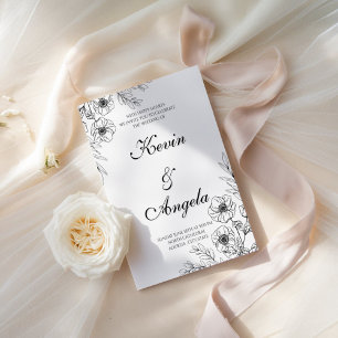 Convite Sangramento Floral Minimalista Elegante