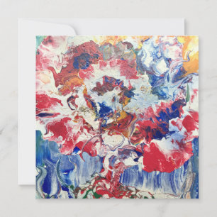 Convite Sangue abstrato vermelho-branco-amarelo-árvore flo