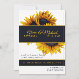 Convite Sangue de Girassóis | Casamento Moderno Dourado e