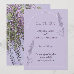 Convite Sangue de Lavanda Elegante Simples Salve A Data