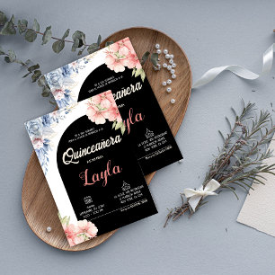 Convite Sangue em Quinceañera! Boho Floral Mis Quince