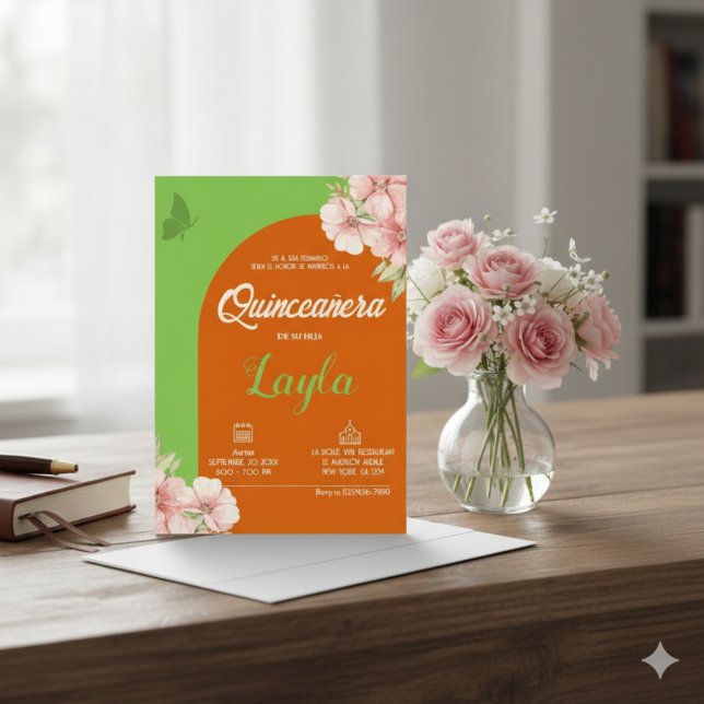 Convite Sangue em Quinceañera! Boho Floral Mis Quince (Bloom into Quinceañera! Boho Floral Mis Quince Invitation)