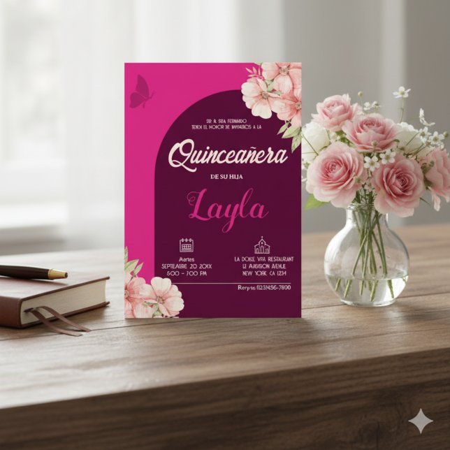 Convite Sangue em Quinceañera! Boho Floral Mis Quince (Bloom into Quinceañera! Boho Floral Mis Quince Invitation)