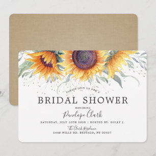 Convite Sangue Rústico de Girassol  Chá de panela