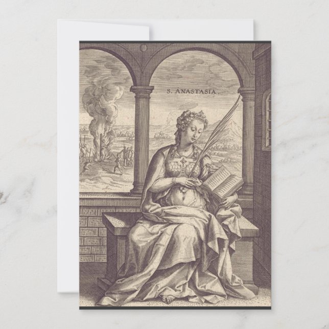 Convite Santa Anastásia santa e mártir cristã (Frente)