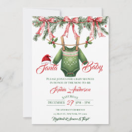 Convite Santa Baby Christmas Baby Shower