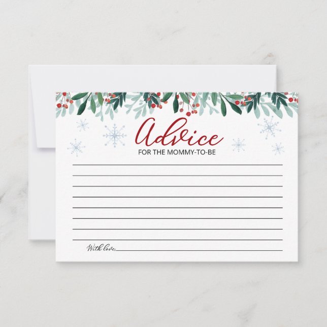 Convite Santa Baby Christmas Baby Shower Advice Cards (Frente)
