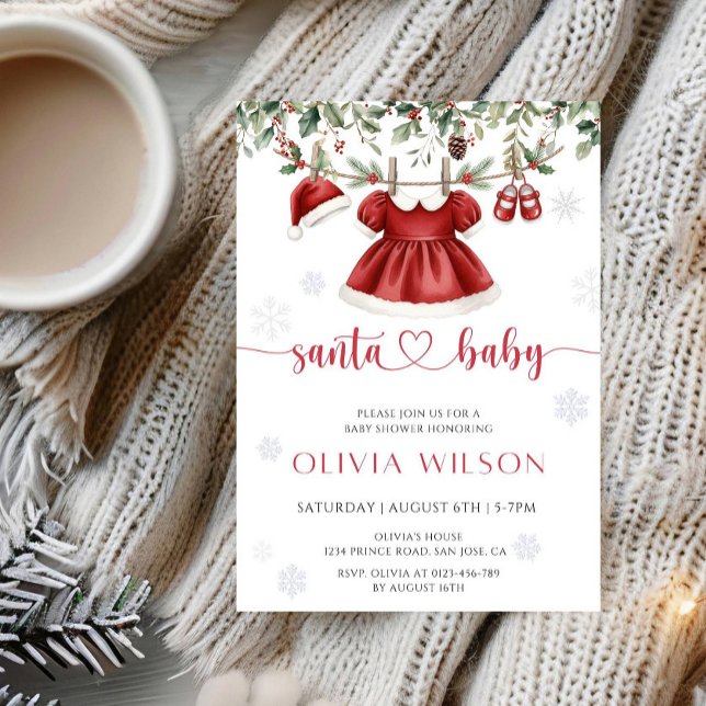 Convite Santa Baby Christmas Baby Shower Party (Criador carregado)