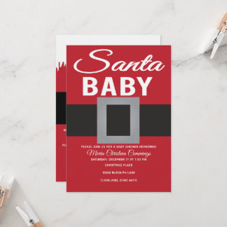 Convite Santa Baby Christmas Time Baby Shower