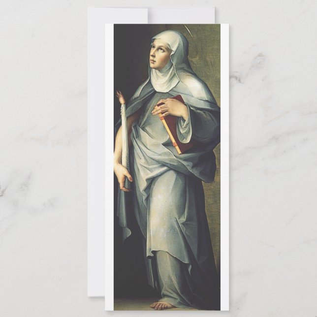 Convite Santa Brígida da Suécia Mística Medieval (Frente)