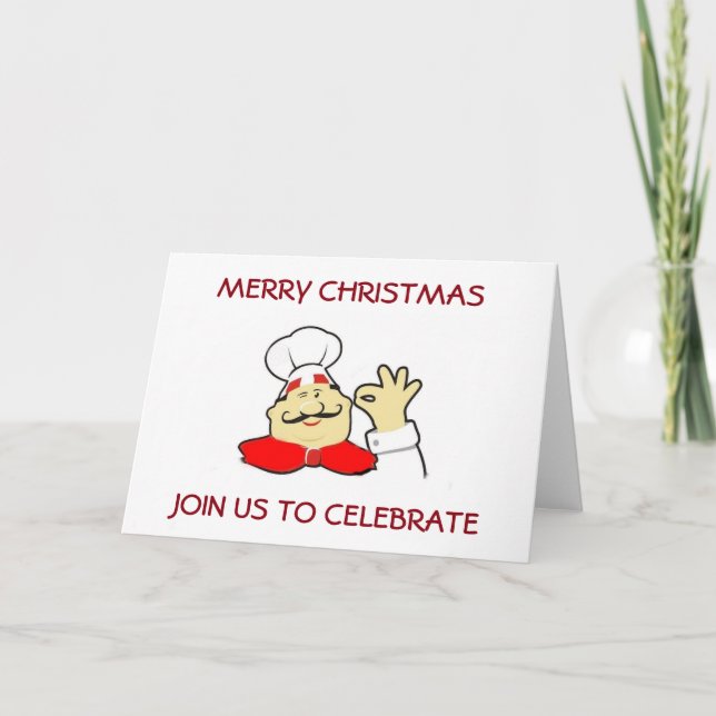 CONVITE SANTA CHEF ADULT CHRISTMAS PARTY INVITATIONS (Frente)