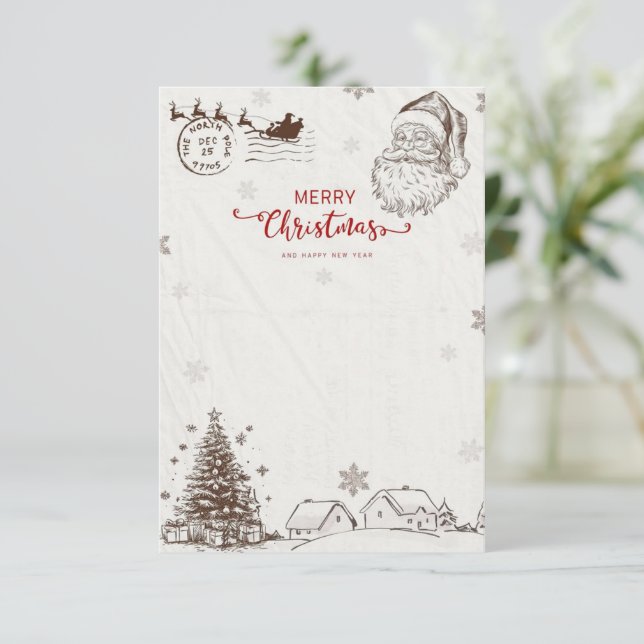 Convite 🎅 Santa Claus Christmas Card (Em pé/Frente)