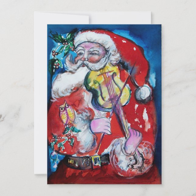 CONVITE SANTA CLAUS COM VIOLINA, PARTIDO DE NATAL (Frente)