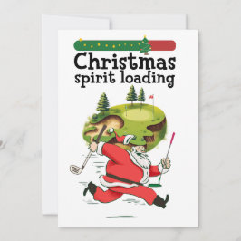 Convite Santa Claus Golfer correndo para o Feliz Natal