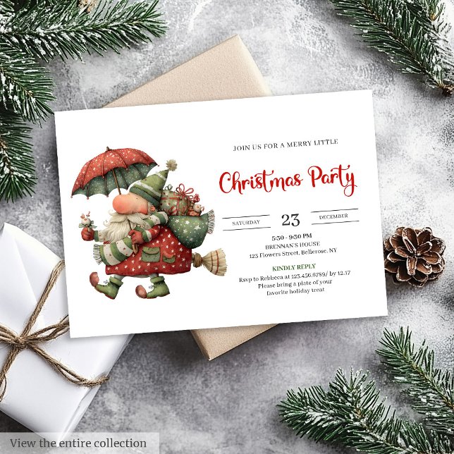 Convite Santa Claus Humor Red Green Festive Printable  (Santa Claus Humor Red Green Festive Printable Invitation

)