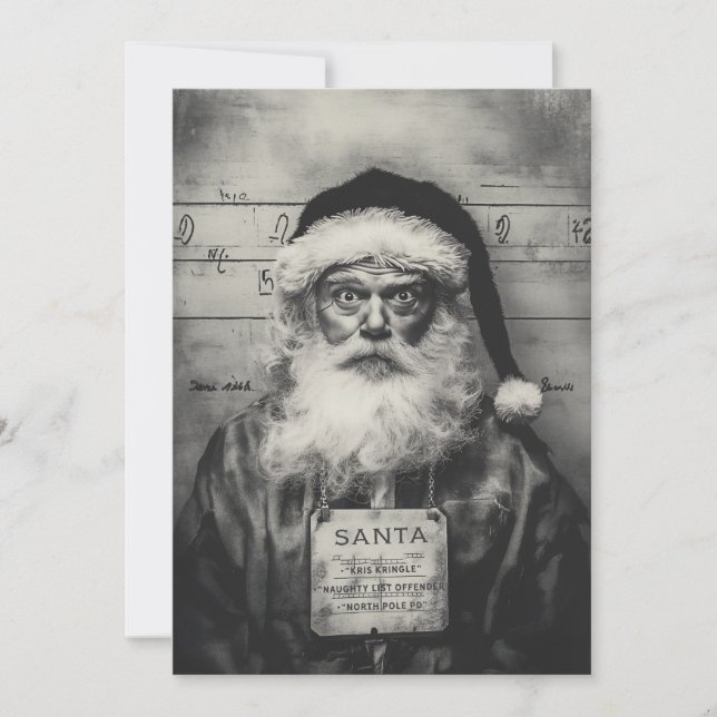 Convite Santa Claus Mugshot: Lista Maldita Enganou-se (Frente)