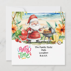 Convite SANTA CLAUS na praia do Havaí no Natal