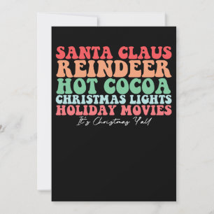 Convite Santa Claus Reindeer Quente Cacau Luzes De Natal H