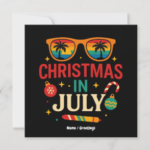 Convite Santa Claus Sunglass Natal de praia em julho