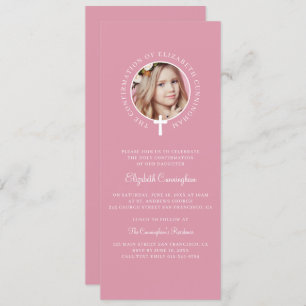 Convite Santa confirmação  Foto personalizada e cruz simpl