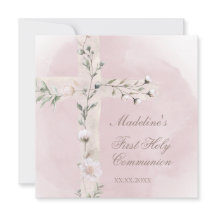 Santa Cruz em rosa empoeirado Primeira Comunhão Sa