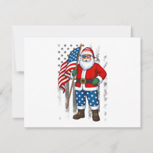 Convite Santa EUA Bandeira Americana Natal Em Julho Feliz 