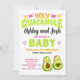 Convite Santa Guacamole Avocado Chá de fraldas Fiesta